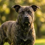 Cachorro vira-lata com marcas unicas e olhar expressivo
